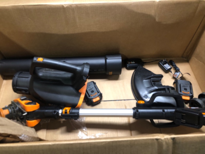 Photo 5 of WORX 20V GT 3.0 + Turbine Blower (Batteries & Charger Included) and WA0047 4-Pack String Trimmer Replacement Line, Orange Trimmer + Replacement Line