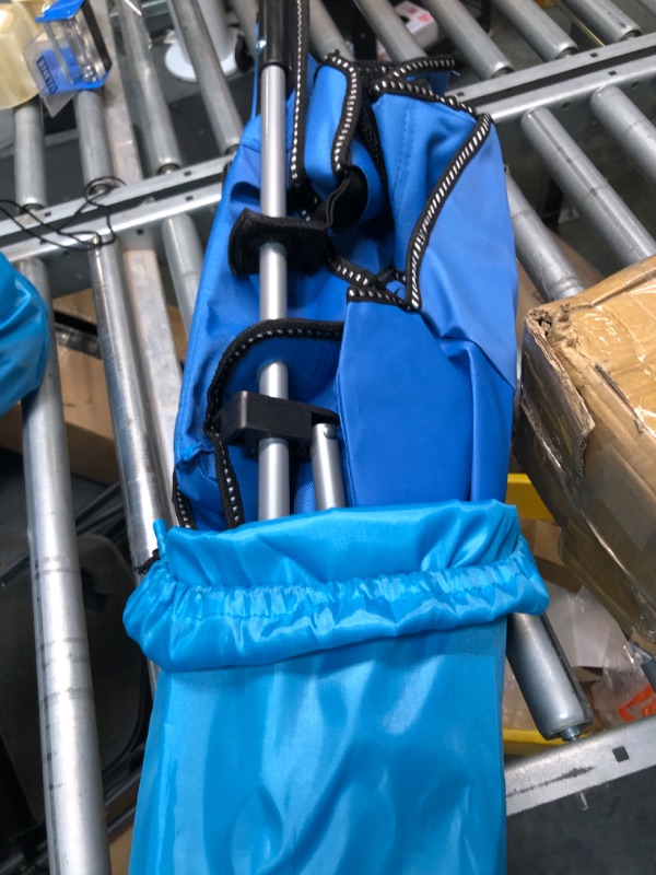 Photo 1 of Outplea Portable Folding Reclining Chair with Foot Rest, Reclining Lounge Chair Outdoor with Leg Rest for Camping Travel Beach Patio, Blue