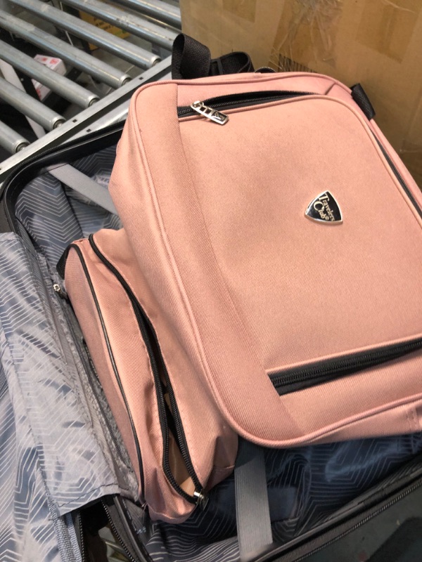 Photo 5 of Travelers Club Chicago Hardside Expandable Spinner Luggages, Rose Gold, 3 Piece Set
