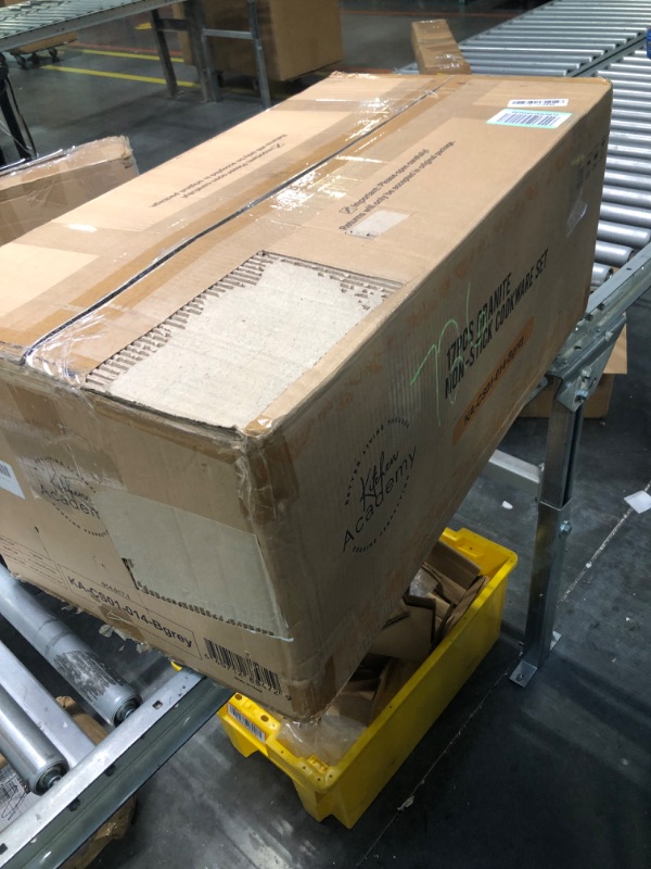 Photo 1 of Kitchen Academy Induction Cookware Set - 17 Piece Grey Cooking Pan Set, Granite Non-Stick Pots and Pans Set 17 PCS Cookware Set Gray