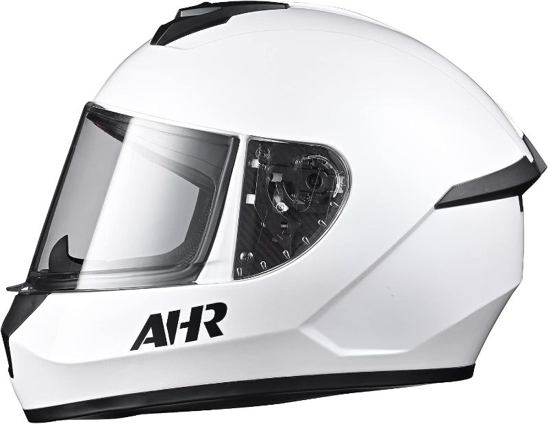 Photo 1 of AHR Full Face Motorcycle Lightweight Street Bike Helmet Touring Racing Run-F3 DOT Approved,White