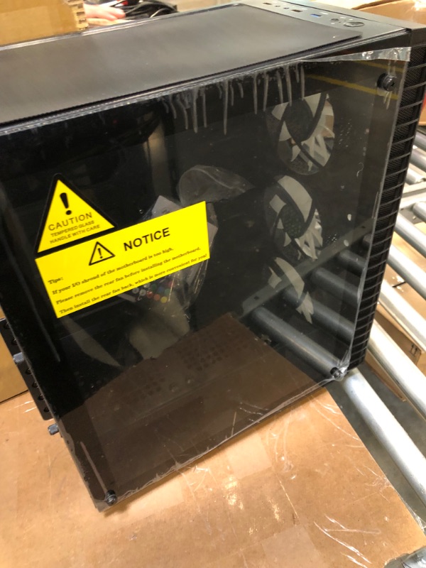 Photo 1 of MUSETEX ATX PC Case with 6 Pcs 120mm ARGB Fans, Mid-Tower Gaming PC Case, Tempered Glass Computer Chassis, USB 3.0, MN6-B, Black
