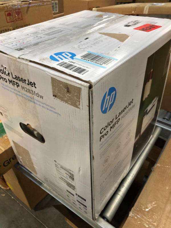 Photo 2 of HP Color LaserJet Pro M283fdw Wireless All-in-One Laser Printer, Remote Mobile Print, Scan & Copy, Duplex Printing, Works with Alexa (7KW75A), White