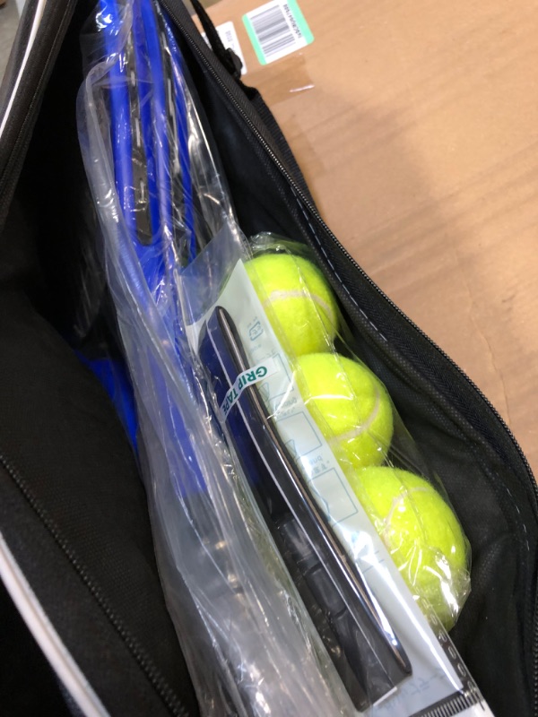 Photo 4 of HIRALIY Adult Recreational 2 Players Tennis Rackets ,27 Inch Super Lightweight Tennis Racquets for Student Training Tennis and Beginners, Tennis Racket Set For Outdoor Games, Including 3 Tennis Balls, 2 Tennis Overgrips and 1 Tennis Bag
