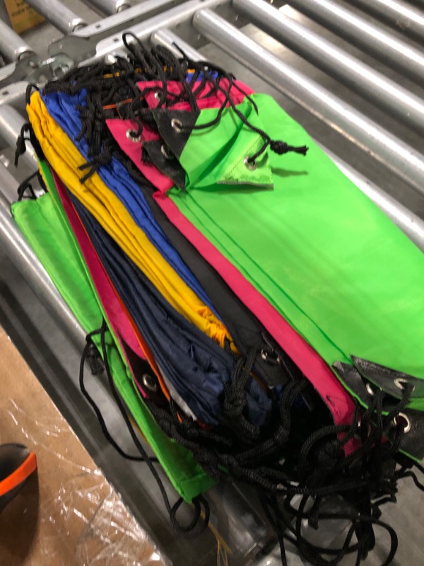 Photo 4 of 100 Pieces Drawstring Backpack Bulk Sports Drawstring Bags Gym Cinch Bag Polyester Drawstring Bag for Kids Men Women (10 Colors)
