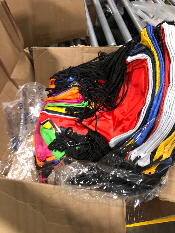 Photo 3 of 100 Pieces Drawstring Backpack Bulk Sports Drawstring Bags Gym Cinch Bag Polyester Drawstring Bag for Kids Men Women (10 Colors)

