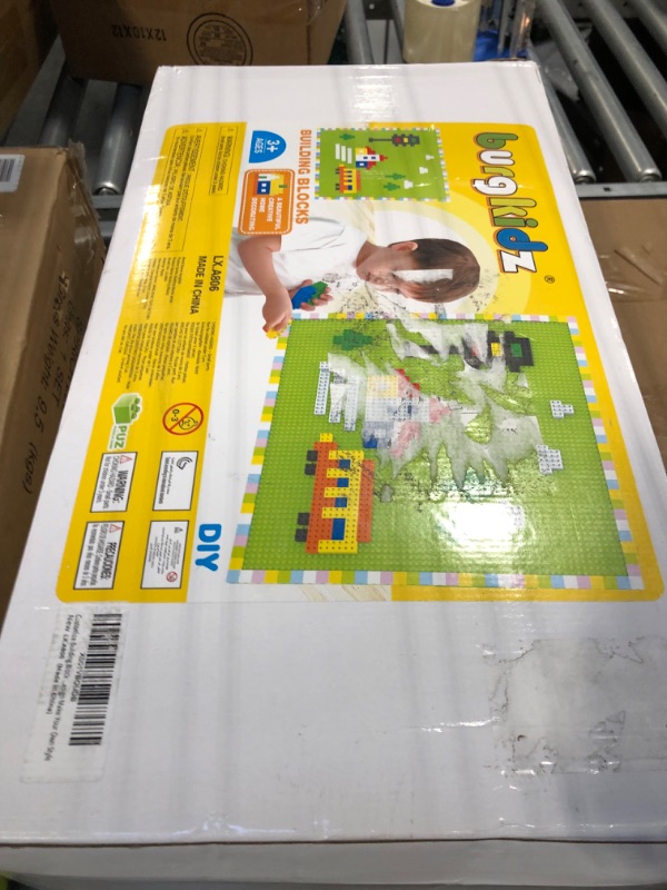 Photo 1 of Build On Wall or Table - Customize Building Block Wall, 8 Pack (10" x 20") Self Adhesive Building Base Plate, 440 Pcs Compatible with All Major Brand Brick - Fastest and Easiest DIY Fun Wall and Desk 440 Pcs Building Blocks and 8 Pcs Baseplate