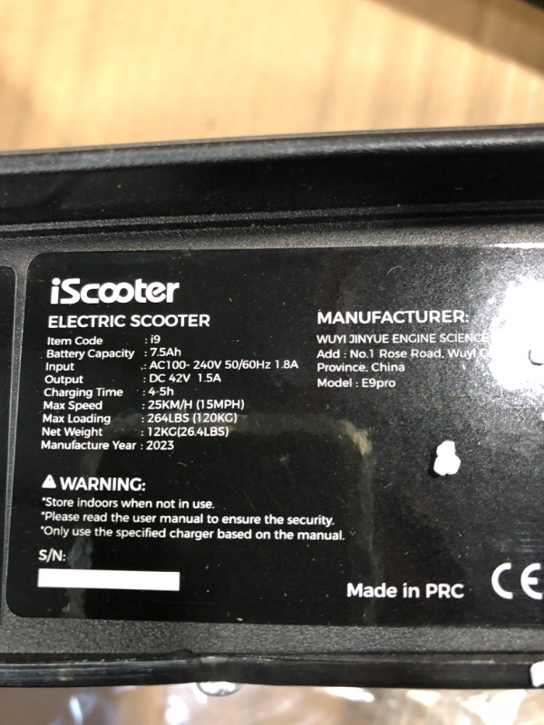 Photo 3 of ***MISSING CHARGER*** iScooter Electric Scooter, 18Miles Travel Range, 15.6 Mph Top Speed, 350W Scooter Electric with 8.5 Inch Solid Tire, Smart APP, Double Braking Systems for Adults, Teenages i9