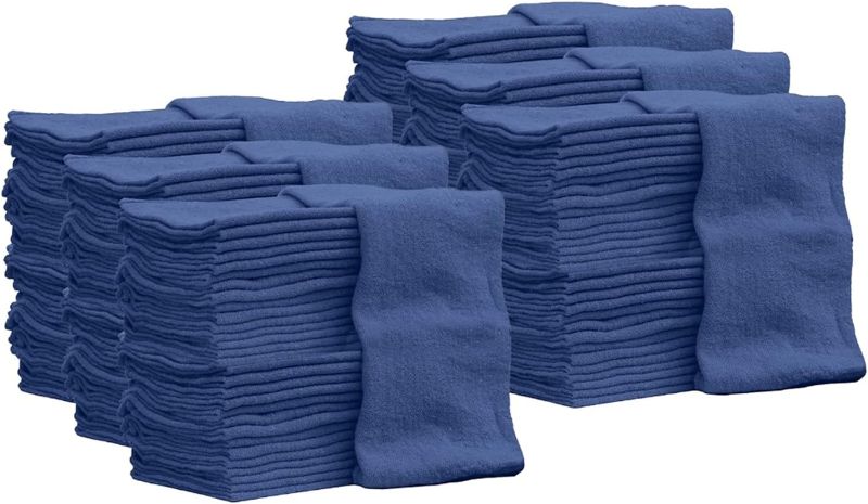 Photo 1 of  Auto Mechanic Shop Towels 500 Pack Bulk Shop Rags 100% Cotton Size Commercial Grade (500 Pack, Blue)
