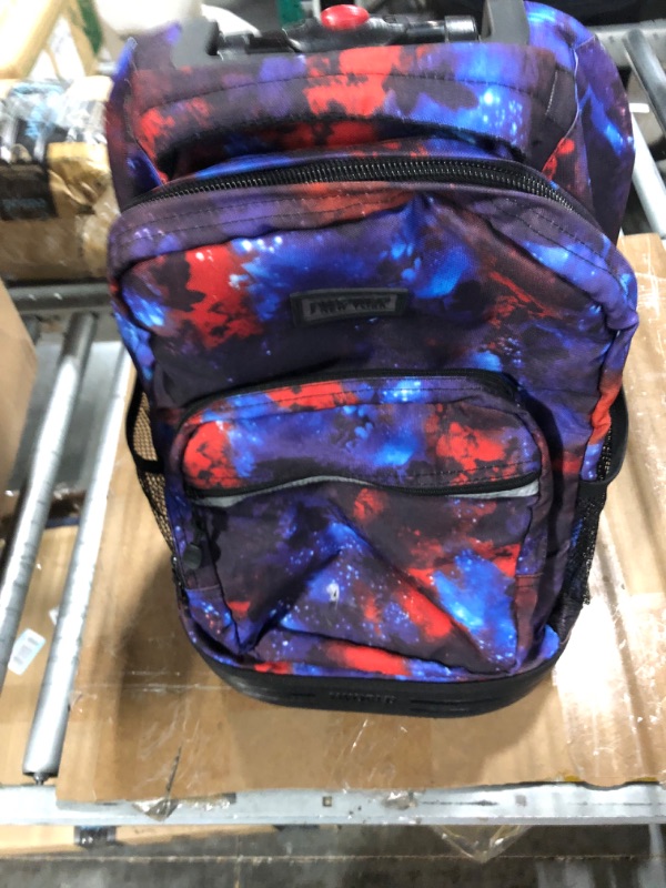 Photo 3 of J World New York Sunrise Kids Rolling Backpack for Girls Boys Teen. Roller Bookbag with Wheels, Galaxy, 18"
