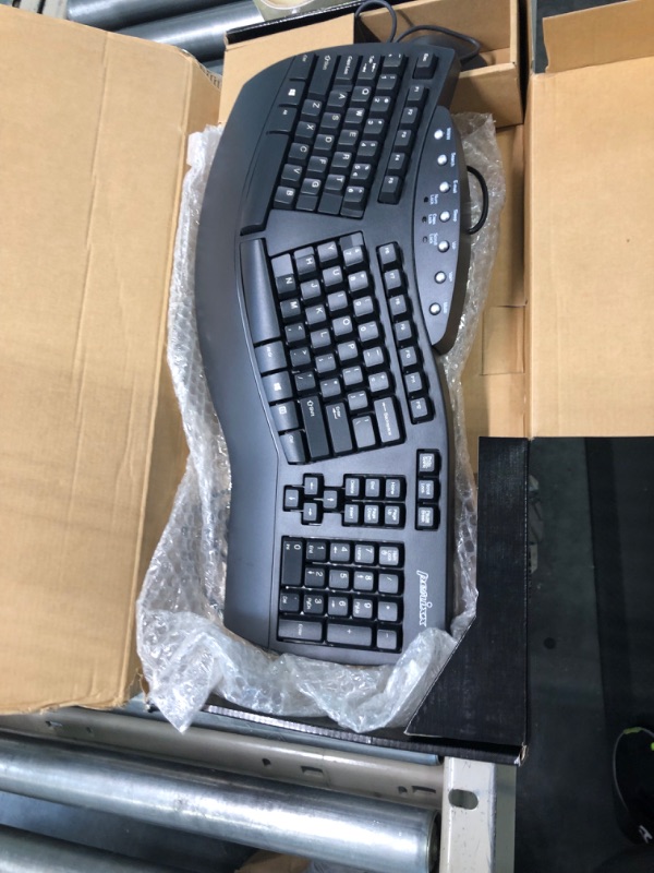 Photo 3 of Perixx PERIDUO-512B US, Wired Ergonomic Keyboard and Vertical Mouse Combo - USB - Black - US English