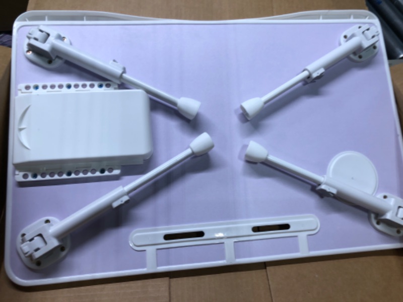 Photo 1 of Bed Desk for Laptop, Adjustable Laptop Desk with Foldable Legs Storage Drawer,Lap Desk for Laptop, Portable Lap Desk for Writing Working Reading Eating Brown