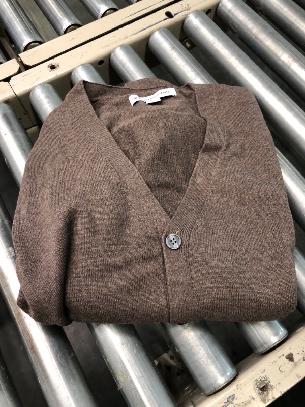 Photo 2 of Amazon Essentials Men's Cotton Cardigan Sweater X-Large Brown Heather