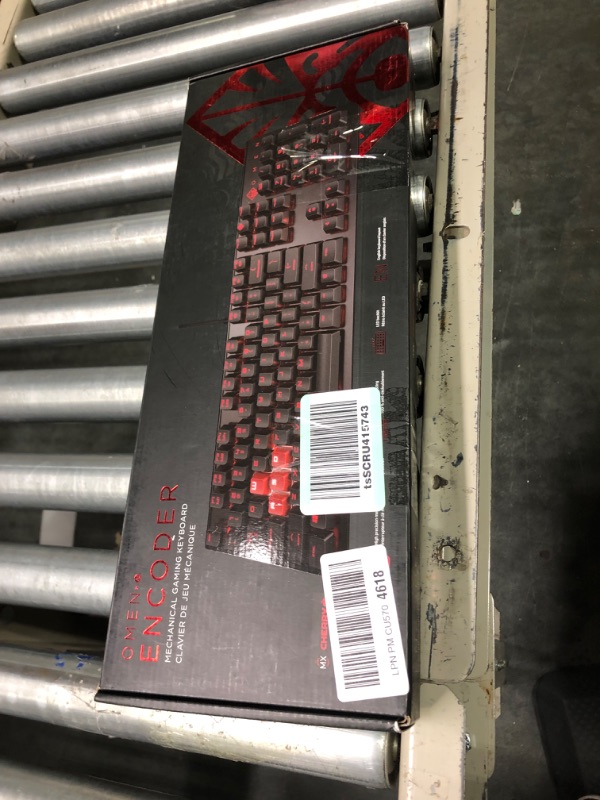 Photo 2 of OMEN Encoder Customizable Mechanical Gaming Keyboard with Cherry MX Red Keys, Full N-Key Rollover, LED Backlit, USB (6YW76AA)