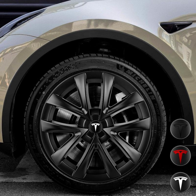 Photo 3 of XINTUO Telsa Model 3 Hubcap 18 Inch Wheel Cover Tesla Model 3 Accessories Hub Cap Replacement Rim Protectors for Tesla Model 3 2023 2022 2021 2020