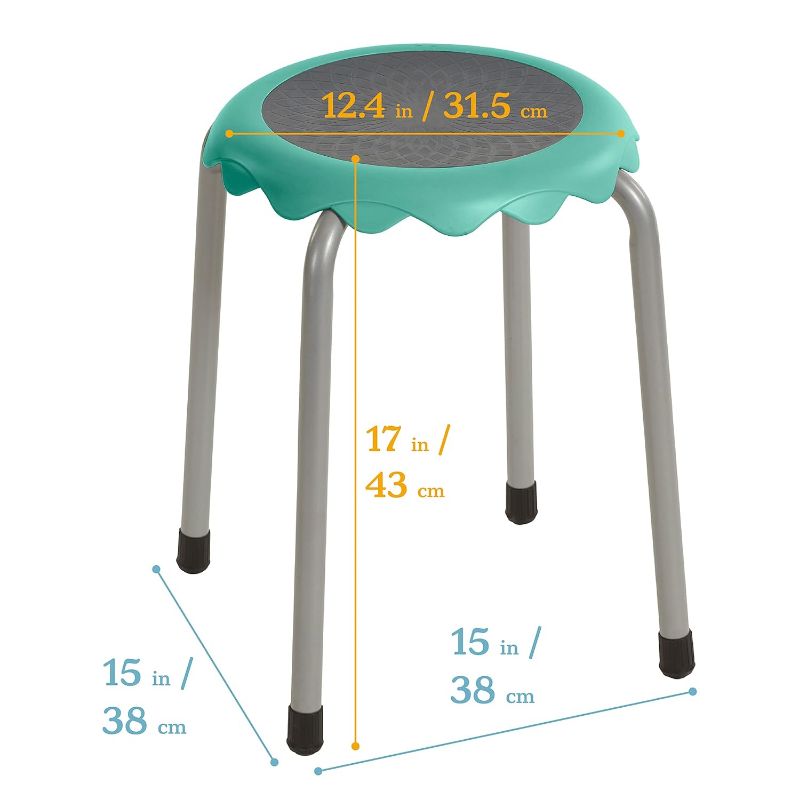 Photo 1 of ECR4Kids Daisy Stackable Stool Set, Flexible Seating, Seafoam,