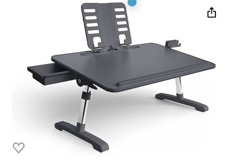 Photo 1 of Limitless TotalDesk Portable Modern Workstation and Lap Desk with Adjustable Height & Tilt (Charcoal)