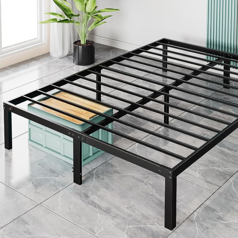 Photo 1 of  King Bed Frame - Heavy Duty Metal Platform Bed Frames King Size with Storage Space Under Frame,