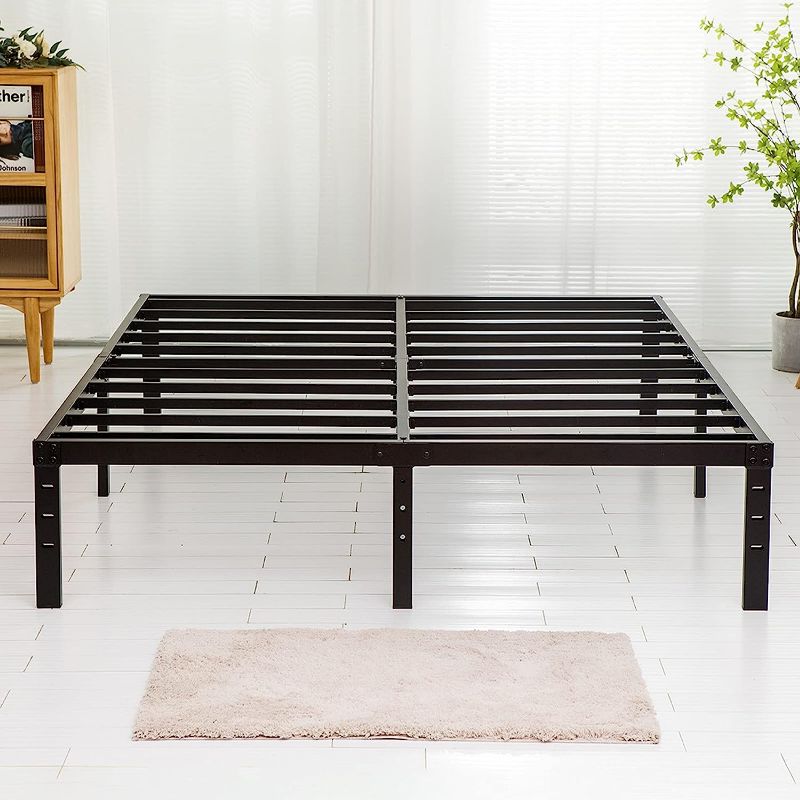 Photo 1 of  Twin XL Size Bed Frame, Heavy Duty Metal Frames with Steel Slats Support 14 Inch High Platform Bedframe with Storage, No Box Spring Needed, Sturdy and Noise-Free, Black
