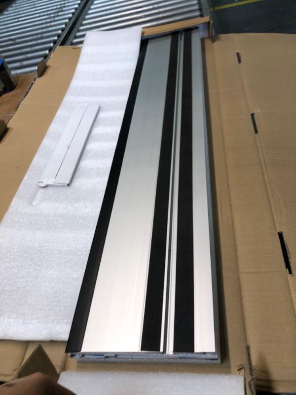 Photo 2 of 78" Plunge Track Saws Guide Rail for Makita Festool, Includes 2 PCS 39" Aluminum Extruded Guided Rails and 2 Guide Rail Connectors for Woodworking Longer Cuts, Sliver 78"=2 X 39" Sliver