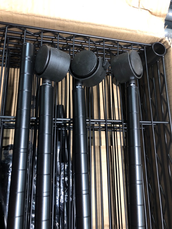 Photo 3 of Wire Shelving Unit Metal Shelf Organizer Heavy Duty Wire Rack Storage Unit Rack Utility for Bathroom Office Kitchen (Black, 14" D x 24" W x 60" H)