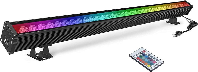 Photo 4 of RSN LED 108W RGB Wall Washer Light, 39.4in Length Linear Light Waterproof IP65 Linear Bar Light for Christmas Decorating Indoor and Outdoor Bridge and Billboard Lighting (Black)
