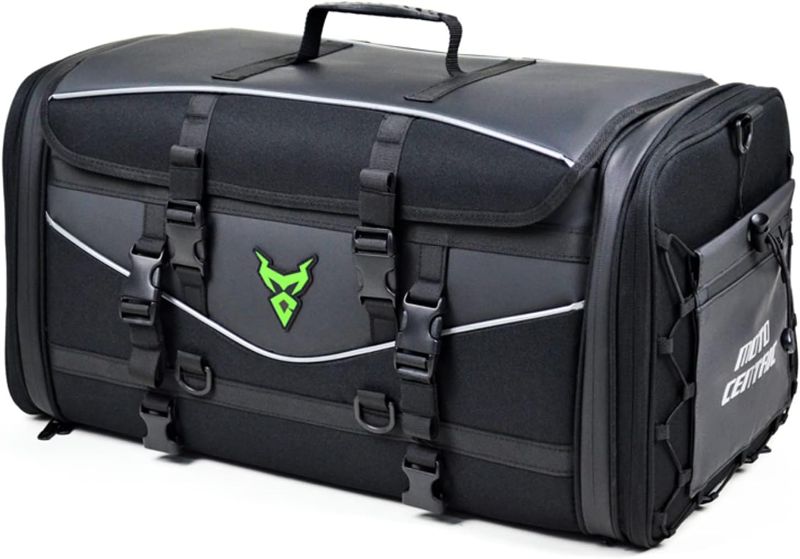 Photo 1 of VVINMO Motorcycle Bag for Back Seat Folding Tail Luggage Expandable(35-50L) Backpack/Travel Bags, Water repellent Oxford, with Handle and Straps - #25-Green