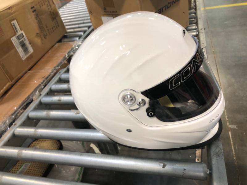 Photo 1 of Conquer Snell SA2020 Aerodynamic Vented Full Face Auto Racing Helmet X-Large White
