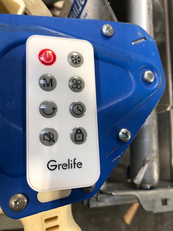 Photo 1 of Grelife Portable Evaporative Air Cooler, 3-IN-1 Oscillation Air Cooler with Fan & Humidifier, 3 Wind Speeds, 3 Modes, 12H Timer, 1.58Gal Water Tank, 4 Ice Packs for Bedroom Living Room Office Garage White