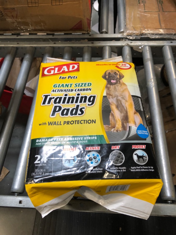 Photo 3 of Glad for Pets Activated Carbon Puppy Training Pads | Puppy Pads for Dogs, Super Absorbent and Leak Proof Puppy Pee Pads, Giant Sized Dog Training Pads, 24 Count 24 Count Giant - 30" x 36"