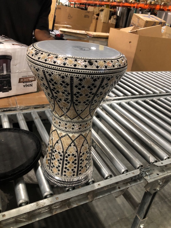 Photo 2 of 17 inches Drum Darbuka tabla doumbek mother of pearl Gawharet El Fan musical instrument Egyptian handmade (Sultan Crown)