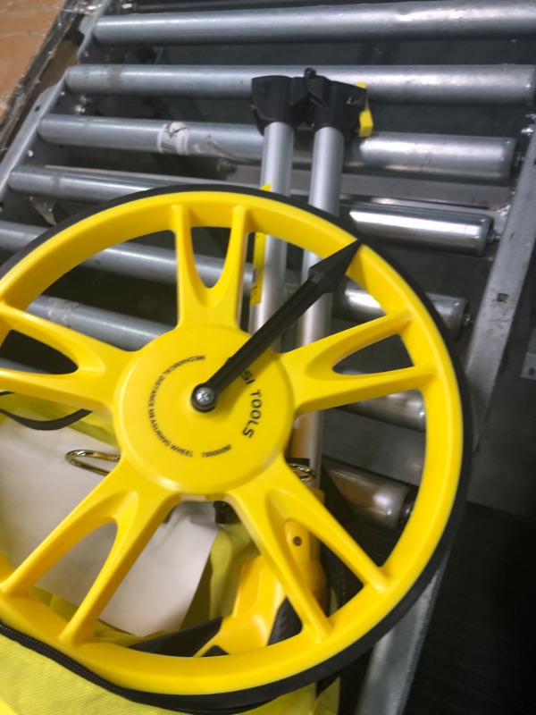 Photo 1 of BOSI TOOLS Metric Measuring Wheel in Meters Foldable Measure Wheel Folding Distance Measurement Wheel One-button Zero Reset, Starting Point Arrow and Backpack, Measuring Upto 9999 Meters machinery
