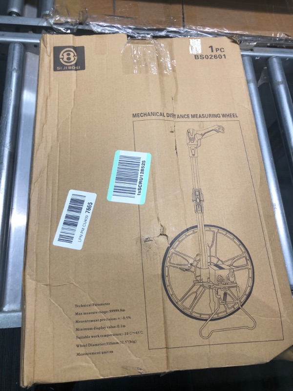 Photo 1 of BOSI TOOLS Metric Measuring Wheel in Meters Foldable Measure Wheel Folding Distance Measurement Wheel One-button Zero Reset, Starting Point Arrow and Backpack, Measuring Upto 9999 Meters machinery