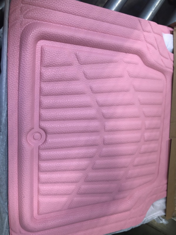 Photo 3 of CASS Pass Leather Car Floor Mats -3D Waterproof All Weather, Universal Trim to Fit & Anti-Slip Burr Bottom Safety & Light Easy Clean Install for SUV Truck Auto (Pink) 4 Piece Sedan Van