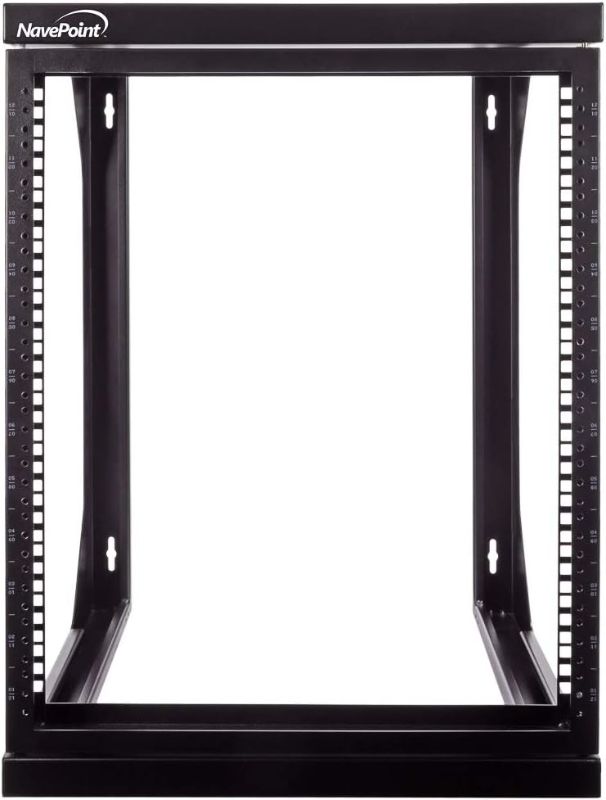 Photo 1 of 
NavePoint 12U Open Frame Server Rack for 19" IT Network Equipment & A/V Devices, Free Standing or Wall Mount Rack with 180 Degrees Gate Swing, Black