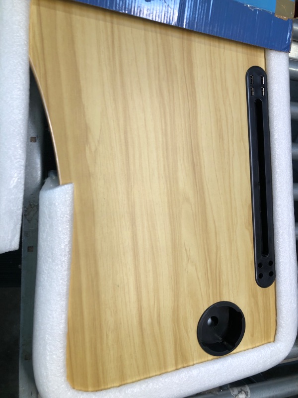 Photo 1 of Slendor Laptop Desk Foldable Bed Table Folding Breakfast Tray Portable Lap Standing Desk Notebook Stand Reading Holder for Bed/Couch/Sofa/Floor Brown