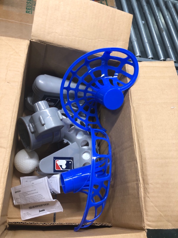 Photo 1 of Franklin Sports MLB Electronic Baseball Pitching Machine – Height Adjustable – Ball Pitches Every 7 Seconds Pitching Machine (Includes 4 Balls)