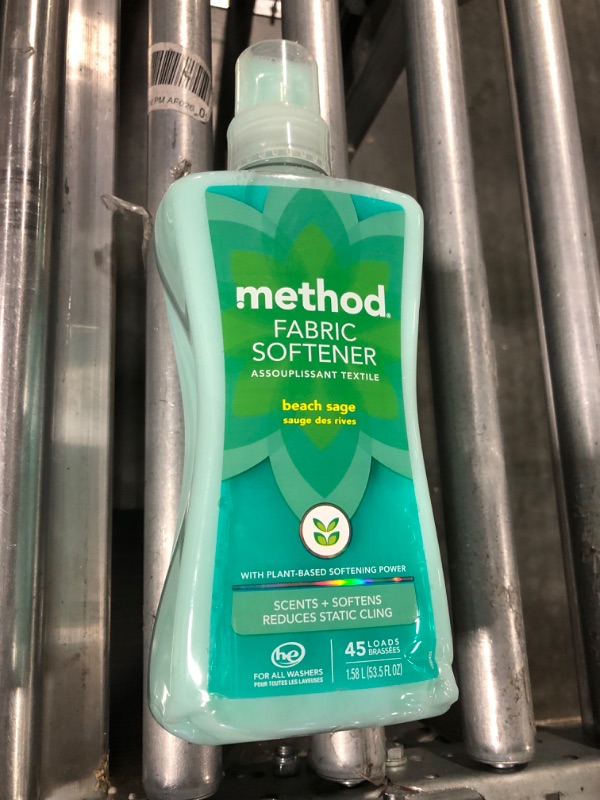 Photo 1 of Method Fabric Softener, Beach Sage, 45 loads, Reduces Static Cling, 53.5 Ounces (Pack of 1)