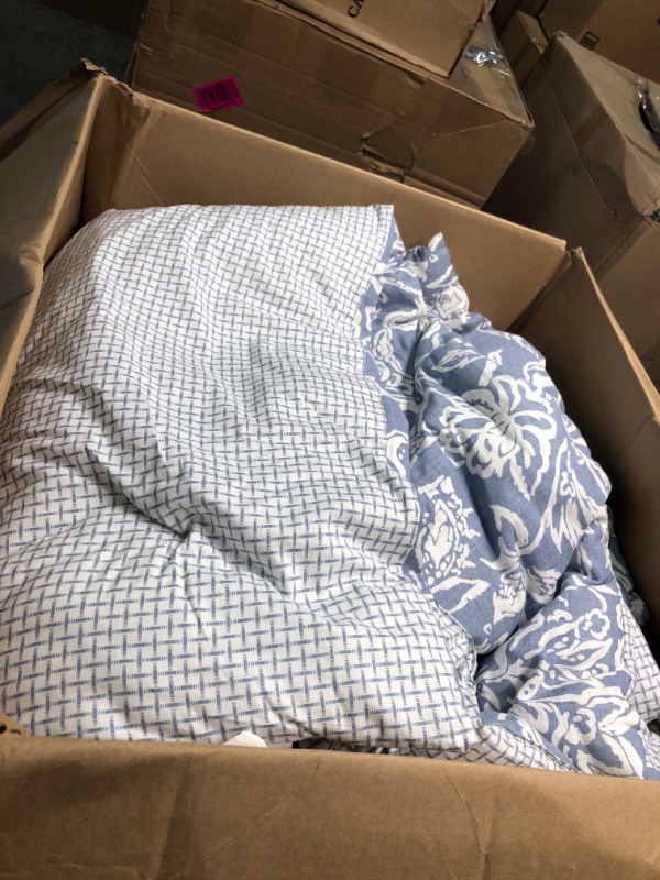 Photo 2 of Nautica- King Comforter Set, Cotton Reversible Bedding Set, All Season Designer Home Décor (Tortola Blue, King) King Tortola Blue