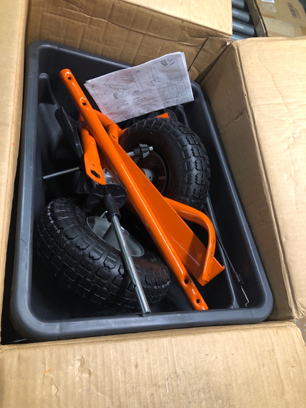 Photo 1 of Agri-Fab Inc 45-0530-131, 85 lb. Tow Broadcast Spreader, Black/Orange