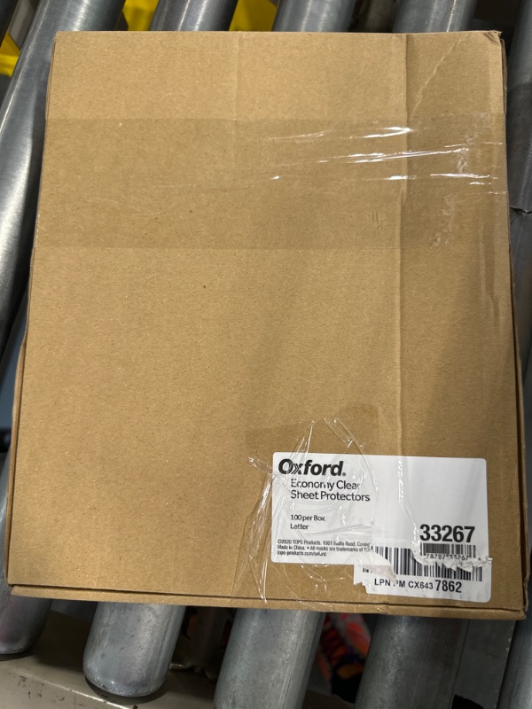 Photo 1 of Oxford Sheet Protectors, Clear Finish, Top Load, Letter Size Plastic Sleeves, Reinforced 3 Hole Punch for Binders, 100 per Box (33267), Letter 100 - Pack