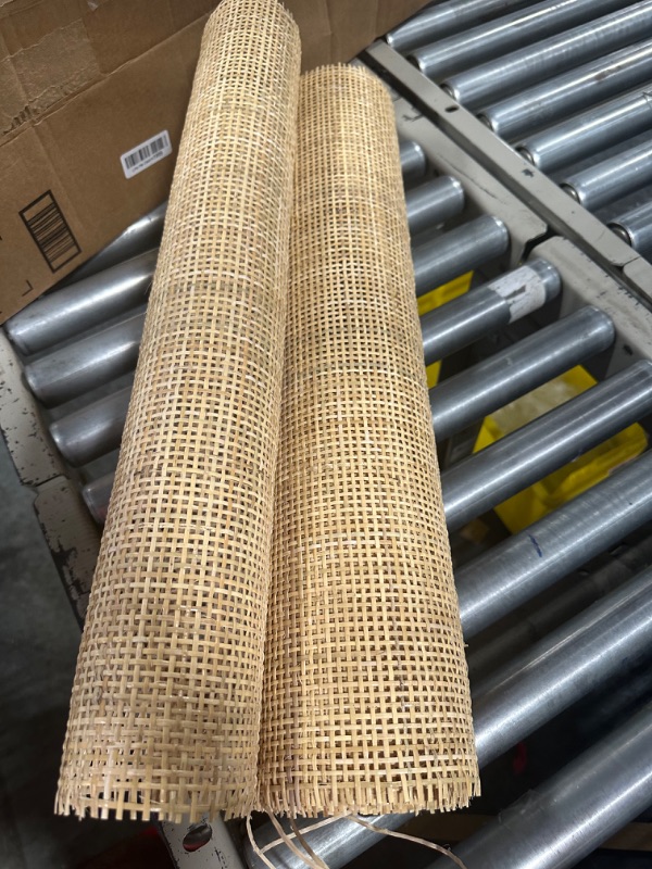 Photo 3 of 18" Width Square Rattan Cane Webbing Roll 15 Feet for Caning Projects Fine Radio Net Mesh Pre - Woven Open Mesh Cane Cane Webbing Sheet Natural Rattan Cane Webbing Roll for Cabinet Chair (15 Feet)