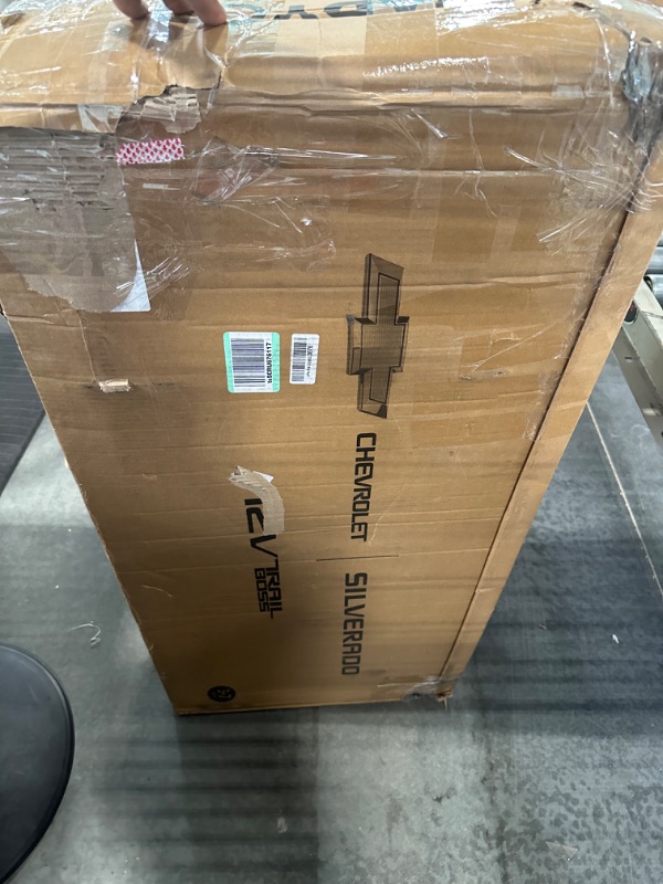 Photo 1 of 12V Chevy Silverado Ride On Truck with HIGH Speed Mode (5 MPH) & Parent Remote Control, Kid's Battery Powered Licensed Electric Vehicle, LED Lights, Real Tailgate, & Truck Sounds, by ReadyGO - Red