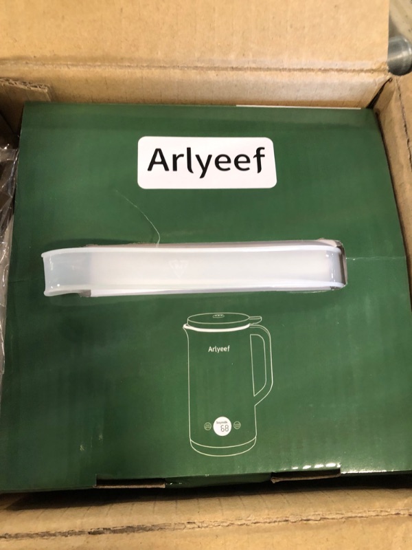 Photo 3 of Arlyeef Automatic Soy Milk Maker, 20oz Homemade Nut/Almond/Oat/Coconut Plant-based Milks & Dairy Free Beverages Machine with Mesh Strainer, Boil Water, Delay Start/Keep Warm & BPA Free, White