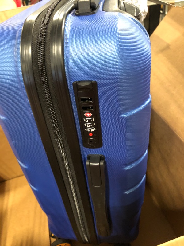 Photo 3 of American Green Travel - Andante S TSA Anti-Theft Carry On Luggage with Spinner Wheels, Expandable Rolling Suitcase for Travelling, TSA Approved Carry On Luggage, Blue Blue 20" x 14" x 8"