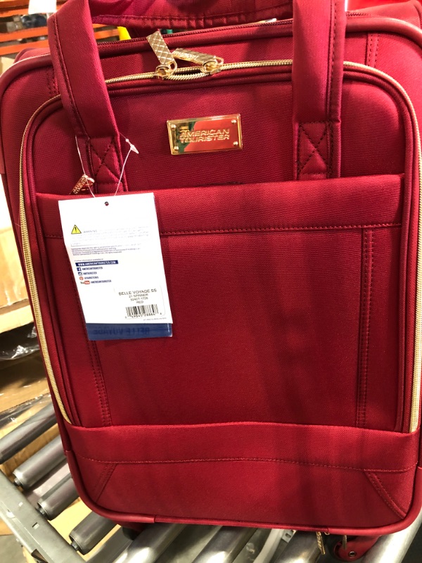 Photo 3 of American Tourister Belle Voyage Softside Luggage with Spinner Wheels, Red, Carry-On 21-Inch Carry-On 21-Inch Red