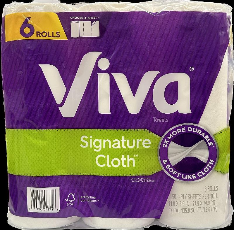 Photo 1 of 6 Rolls Viva Signature Cloth Paper Towels, Choose-A-Sheet- 50.0 EACH x 6 Pack - LISTED BY 442LORIMAR INC -2 pack
Brand: Generic