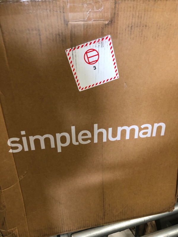 Photo 1 of simplehuman 40 Liter / 10.6 Gallon Slim Kitchen Step Trash Can with Liner Rim, Grey Plastic Gray 40L Slim