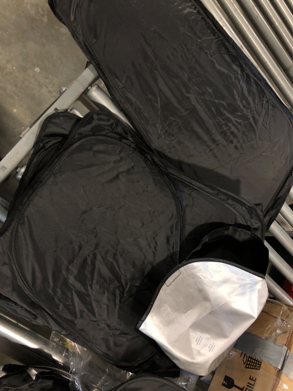 Photo 1 of 7 Pieces Car Sun Shade Medium Windshield Sunshade Set Includes 3 Front Rear & 4 Side Window Uv Rays Sun Visor Protector with 12 Suckers for Automotive Vehicle Black