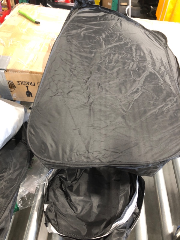 Photo 1 of 7 Pieces Car Sun Shade Medium Windshield Sunshade Set Includes 3 Front Rear & 4 Side Window Uv Rays Sun Visor Protector with 12 Suckers for Automotive Vehicle Black